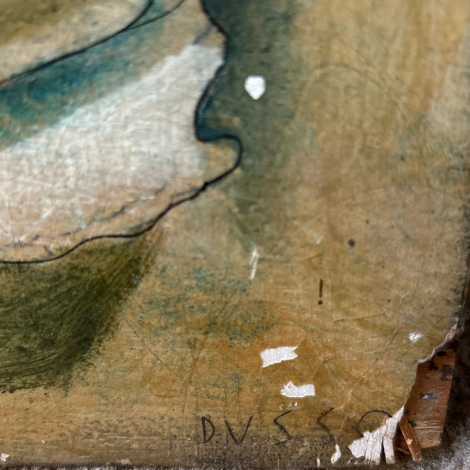 Mid 20th Century Leon Dusso Diptych, Paintings Oil on Wood- Set of 2 - 9