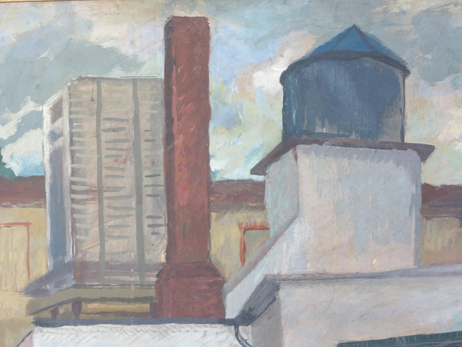 1940s Industrial "Railroad Siding" Painting on Board by John Fraser - 3
