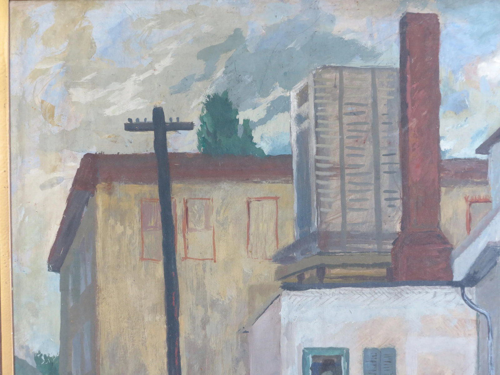 1940s Industrial "Railroad Siding" Painting on Board by John Fraser - 4