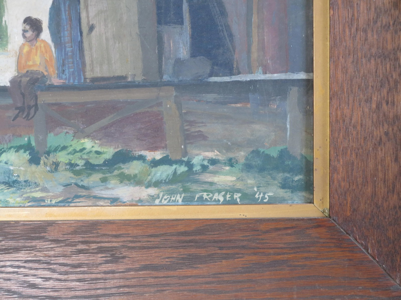 1940s Industrial "Railroad Siding" Painting on Board by John Fraser - 5