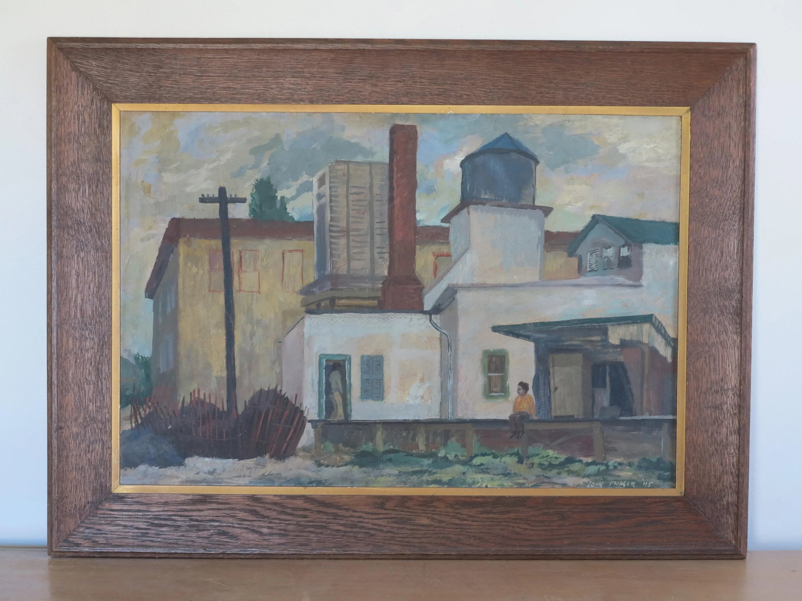 1940s Industrial "Railroad Siding" Painting on Board by John Fraser - 8