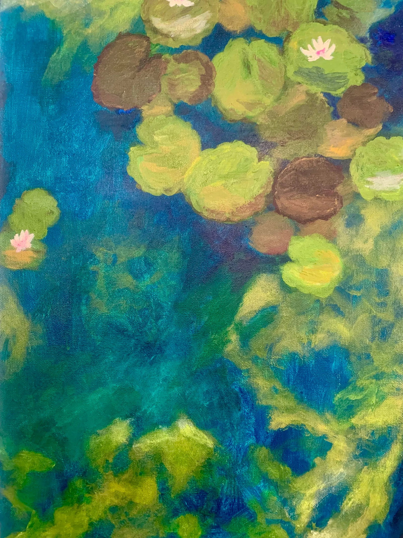Blue Water Impressionist Style Contemporary Acrylic Painting - 2