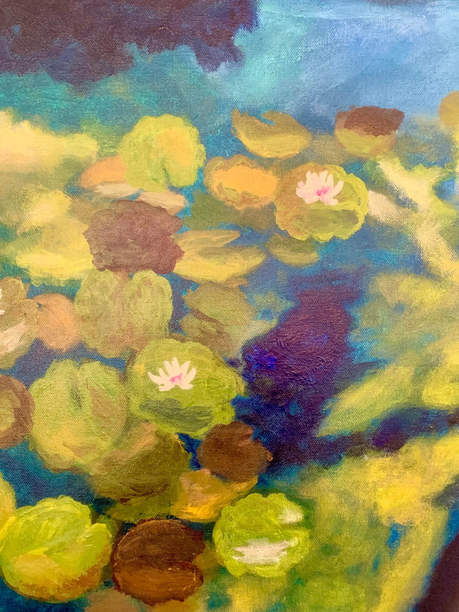 Blue Water Impressionist Style Contemporary Acrylic Painting - 3