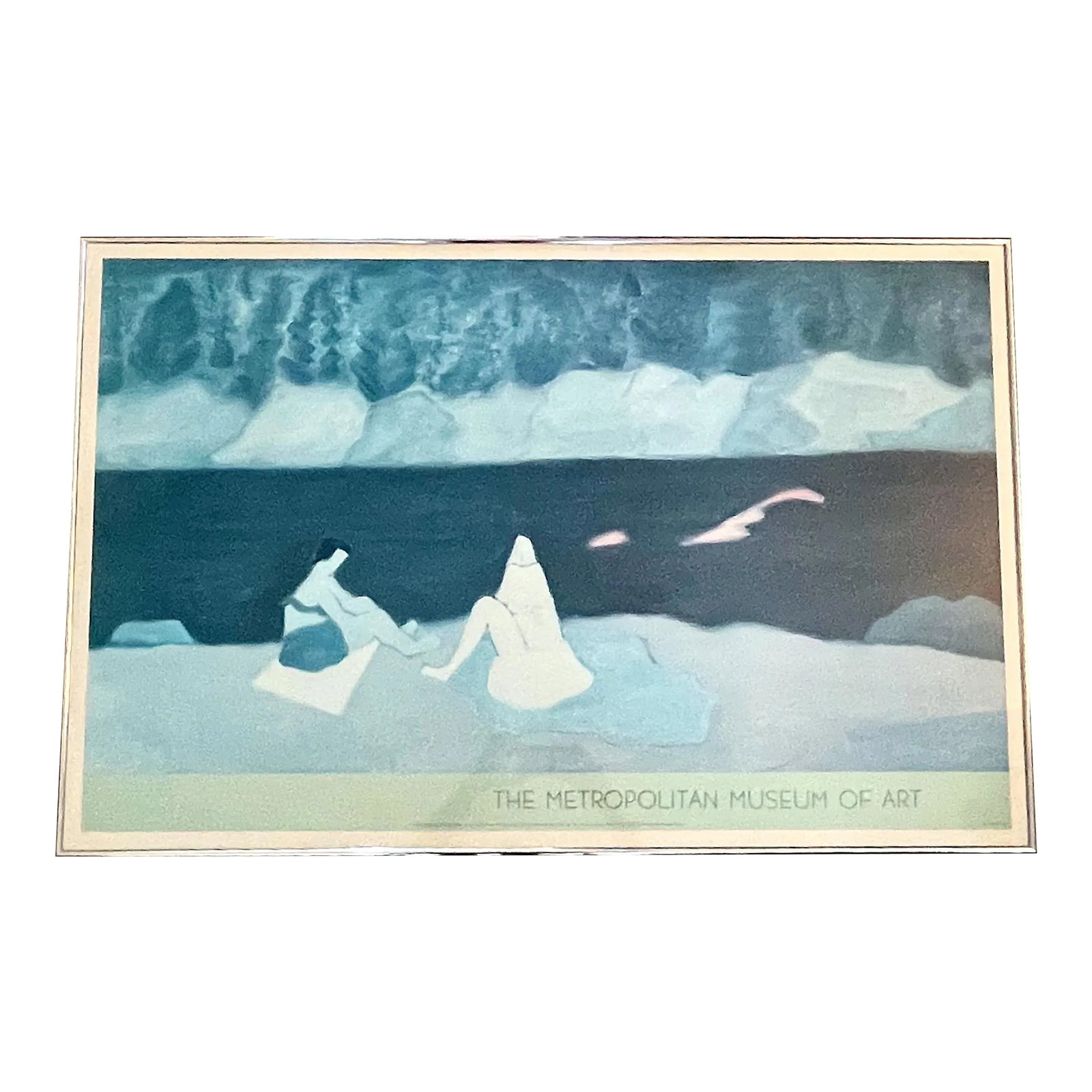 1987 Milton Avery Swimmers and Sunbathers Original Exhibition Poster, Framed: Milton Avery "Swimmers and Sunbathers" Vintage Framed Exhibition Poster Rare original exhibition poster for Milton Avery. The lithograph print poster is published in an unnumbered limited edition by T