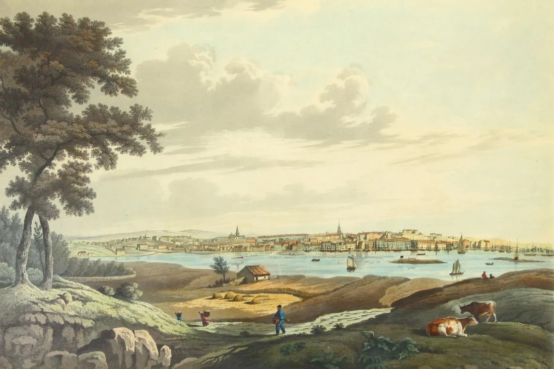 1820's Aberdeen From the South, Panoramic Aquatint, John Clark / George Smith - 3