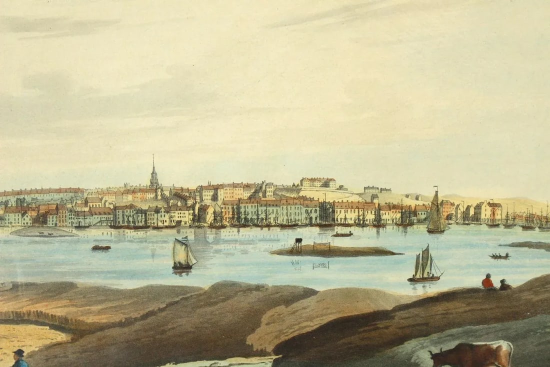 1820's Aberdeen From the South, Panoramic Aquatint, John Clark / George Smith - 4
