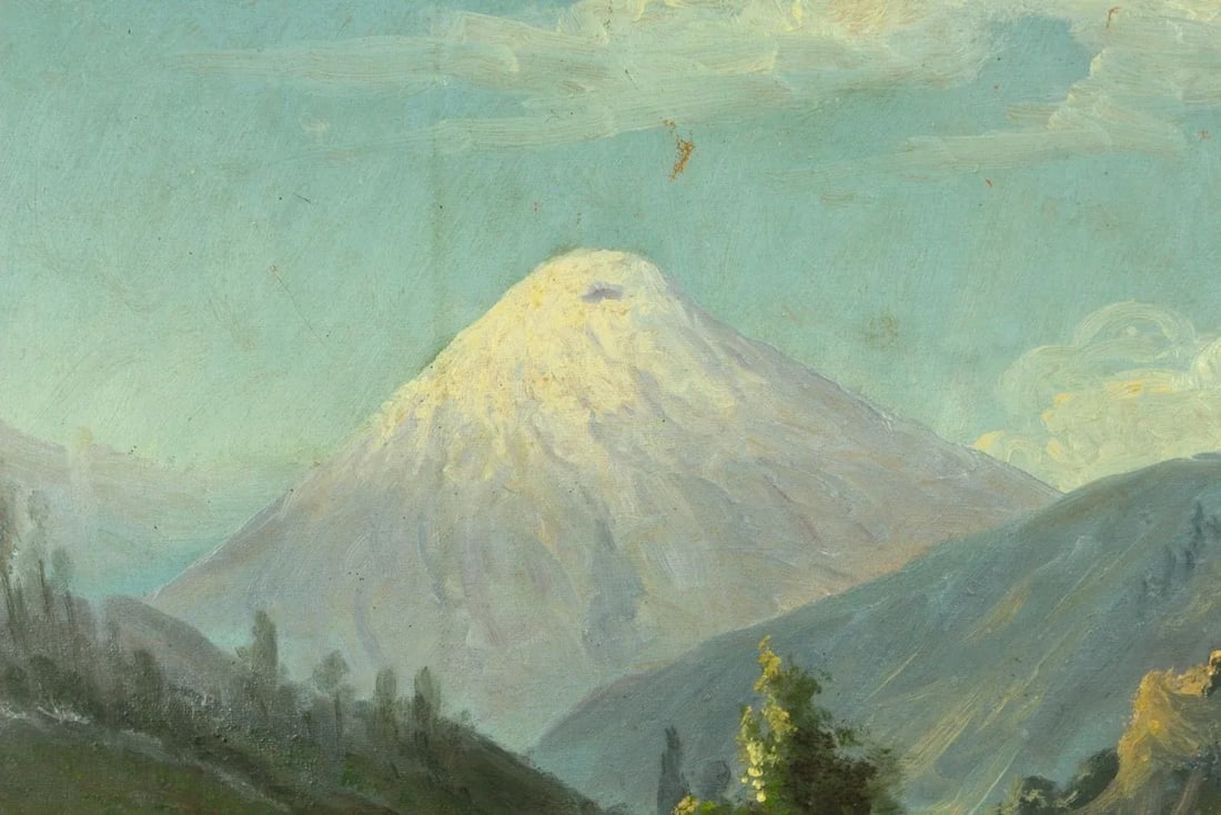 Late 19th Century Rafael Salas Oil Painting on Canvas of an Andean Landscape - 3