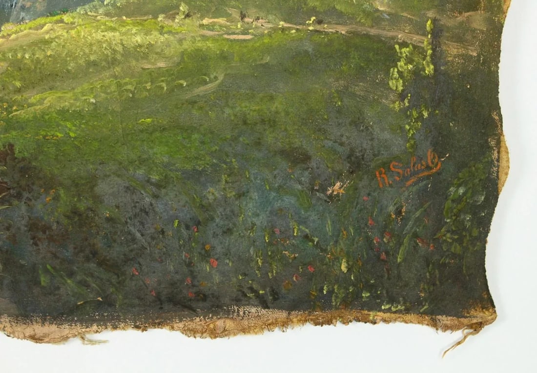 Late 19th Century Rafael Salas Oil Painting on Canvas of an Andean Landscape - 8