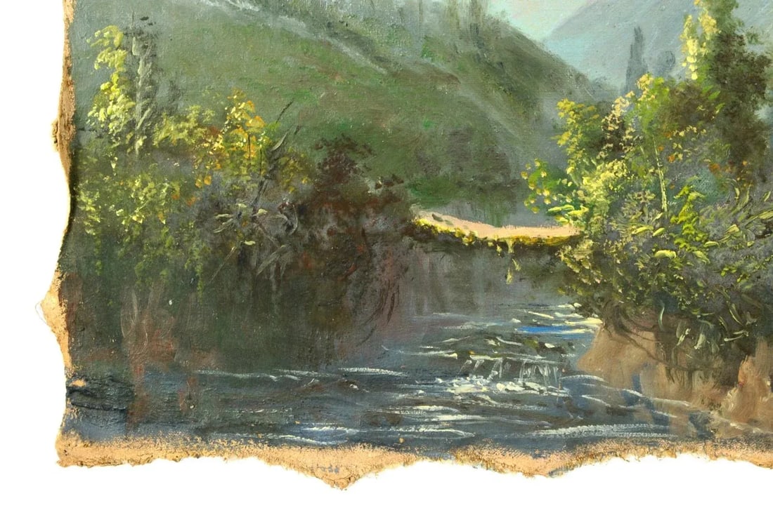 Late 19th Century Rafael Salas Oil Painting on Canvas of an Andean Landscape - 9