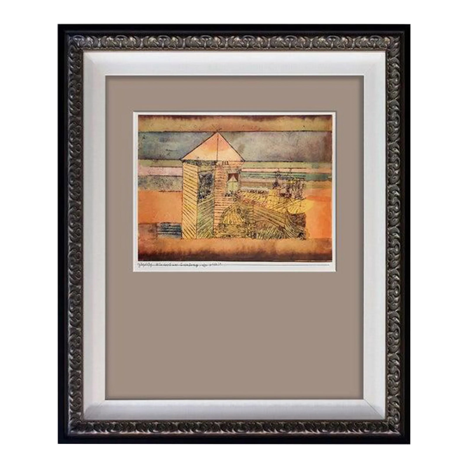 Paul Klee Lithograph | Signed "Wunderbare Landung": Paul Klee Limited Edition Pochoir in Color on Rice Paper . Size : 24,1x31,8cm. Titled "Wunderbare Landung" (Wonderful Landing). Extremely Rare this is a from a Limited Edition and is signed in the pla