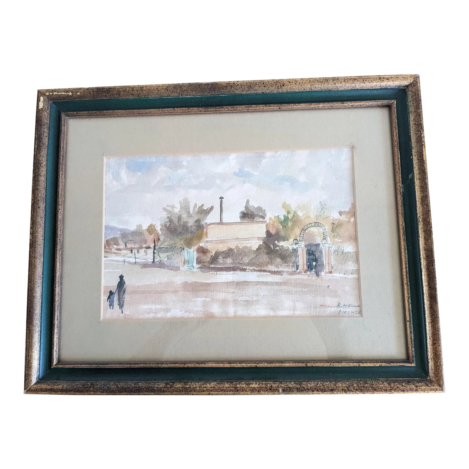 Vintage Rodolfo Marma Signed Original Framed Watercolor "Firenze": This street scene of Firenze was purchased by my grandparents from the artist, Rodolfo Marma, who they came to know after many trips to Italy. Marmaioli Rodolfo 'Marma', (1923-1997) who signed his pai