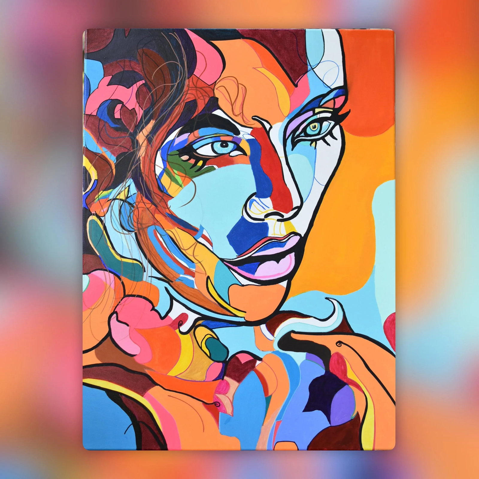 Chromatic Abstract Fauvist Portrait Painting by Percy Rivera - 3