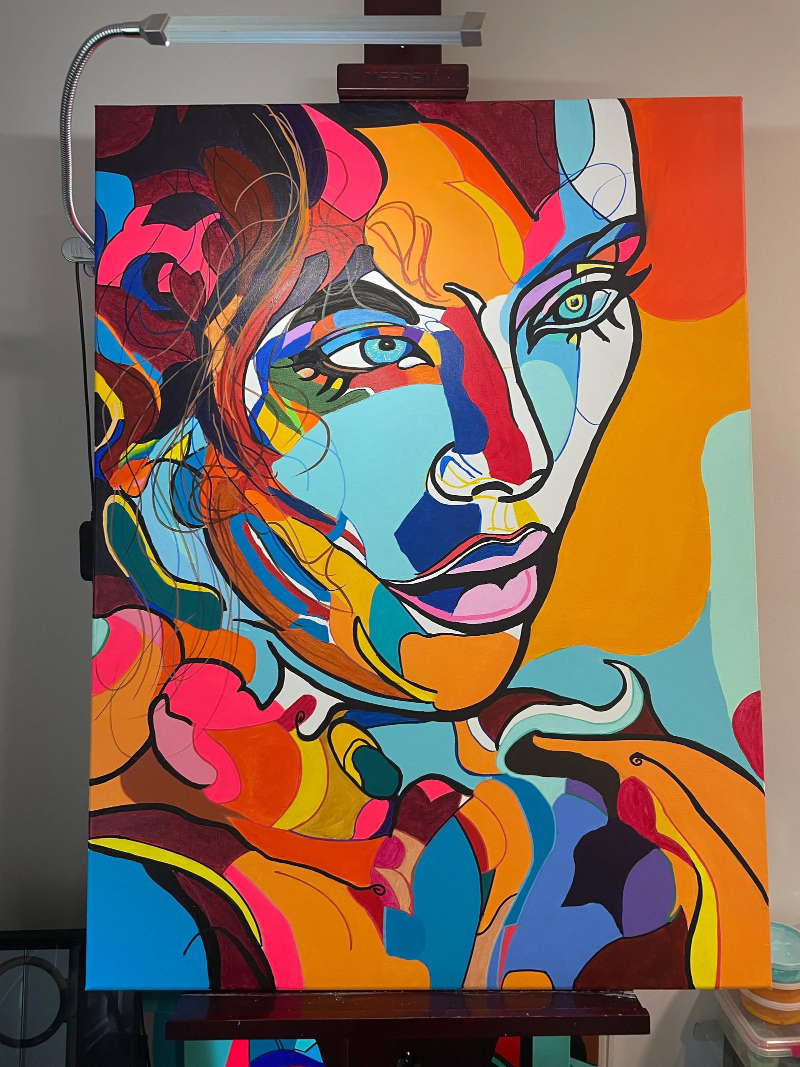 Chromatic Abstract Fauvist Portrait Painting by Percy Rivera - 4