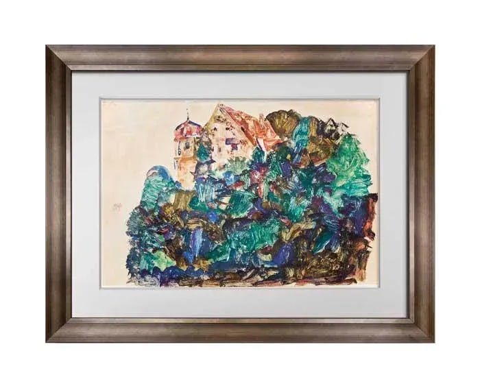 1960s Vintage Egon Schiele "..Castle at Bregenz" Limited Edition Lithograph Print - 5