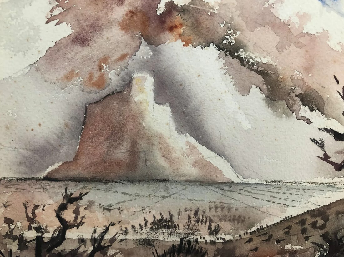 1941 Palmer Schoppe Mesa Vista Desert Landscape Watercolor - 3