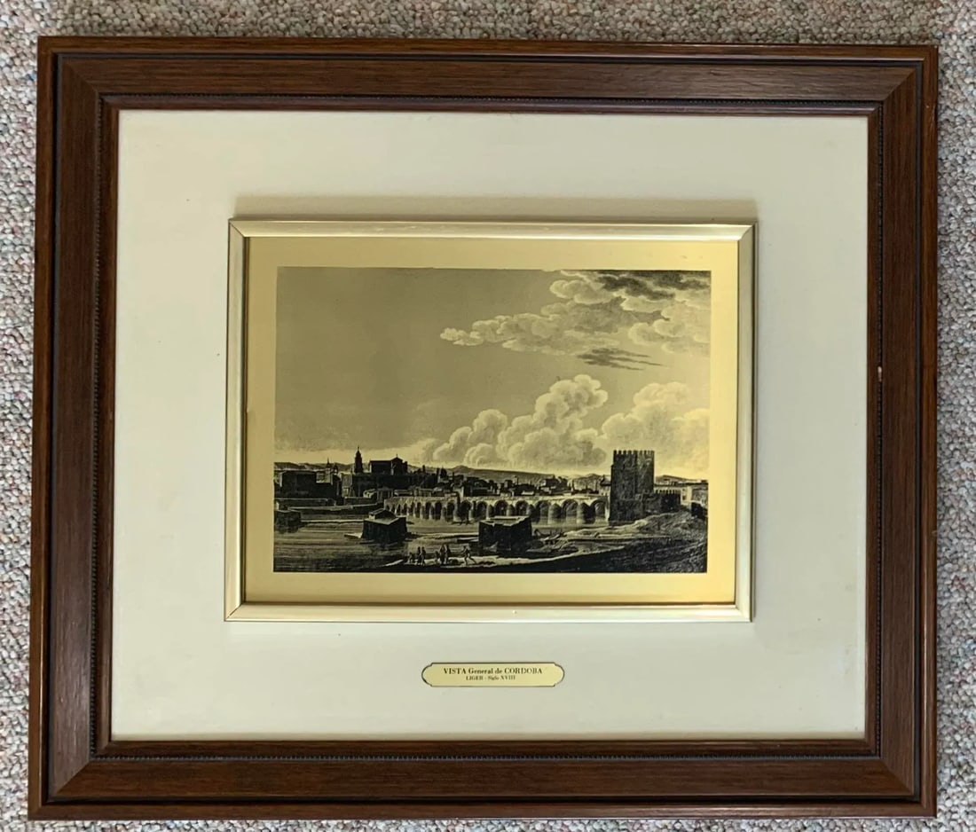 Vintage Framed Print of a Vista of Cordova Spain - 8