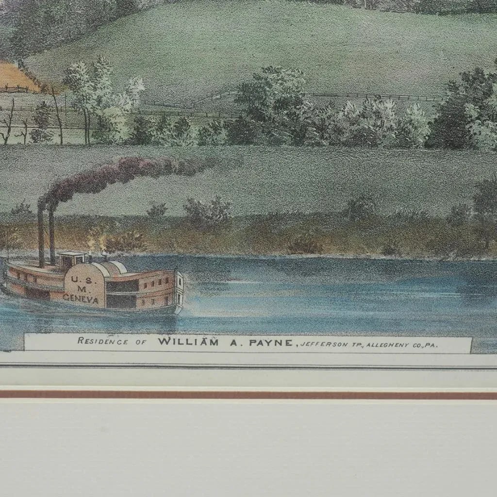 Aquatint Lithograph William Payne Homestead Monongahela River Near Pittsburgh - 6