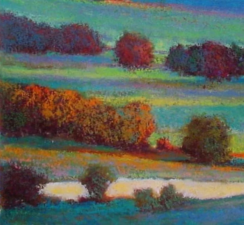 "Sunset With Blue Green" Vintage Landscape Archival Giclee Print by Ken Elliott - 2