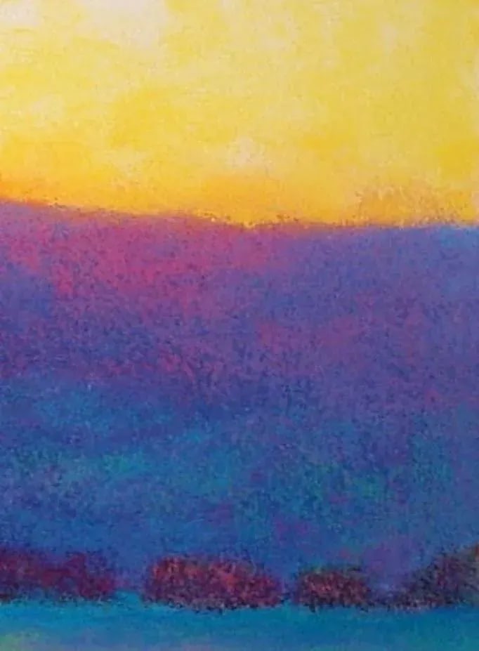 "Sunset With Blue Green" Vintage Landscape Archival Giclee Print by Ken Elliott - 3