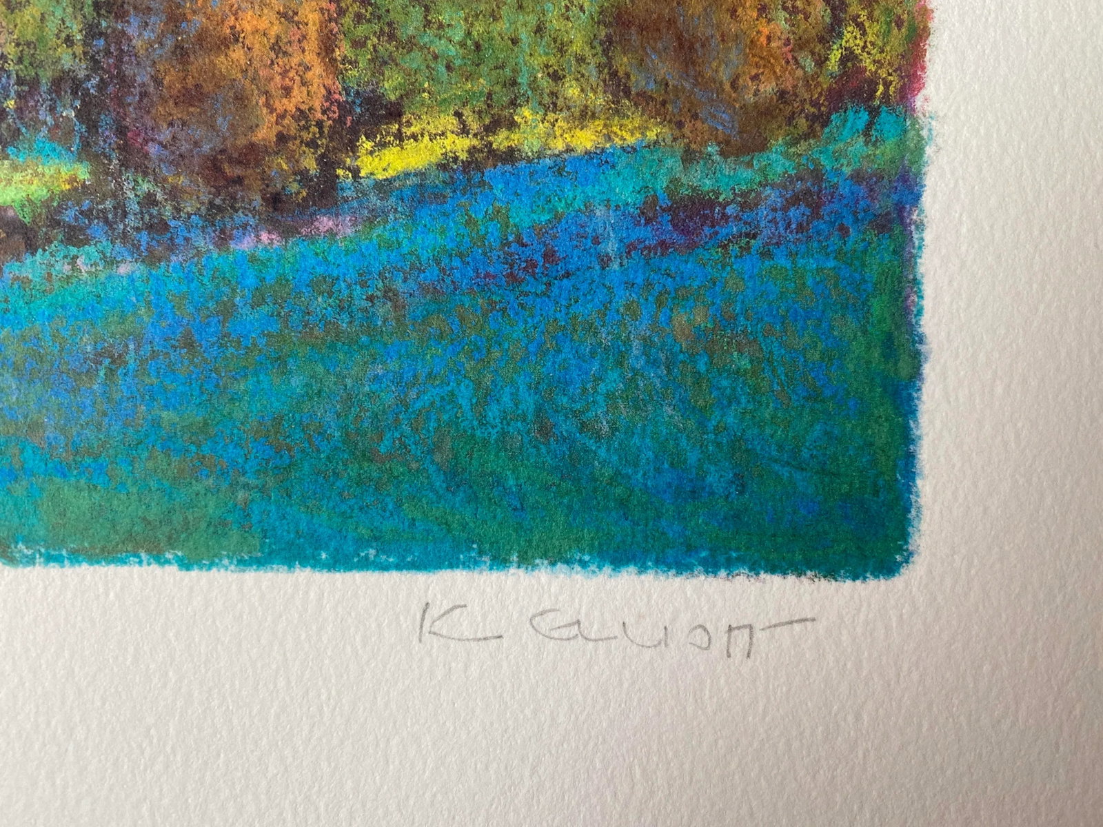 "Sunset With Blue Green" Vintage Landscape Archival Giclee Print by Ken Elliott - 5