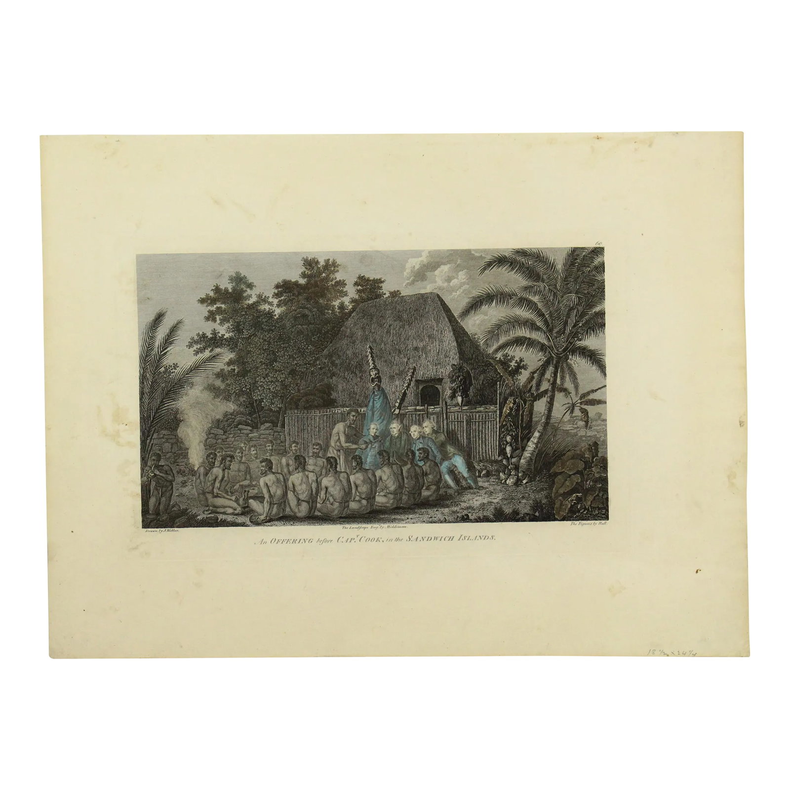 1784 James Cook & J. Webber Engraving - an Offering in the Sandwich Islands (1 of 12)
