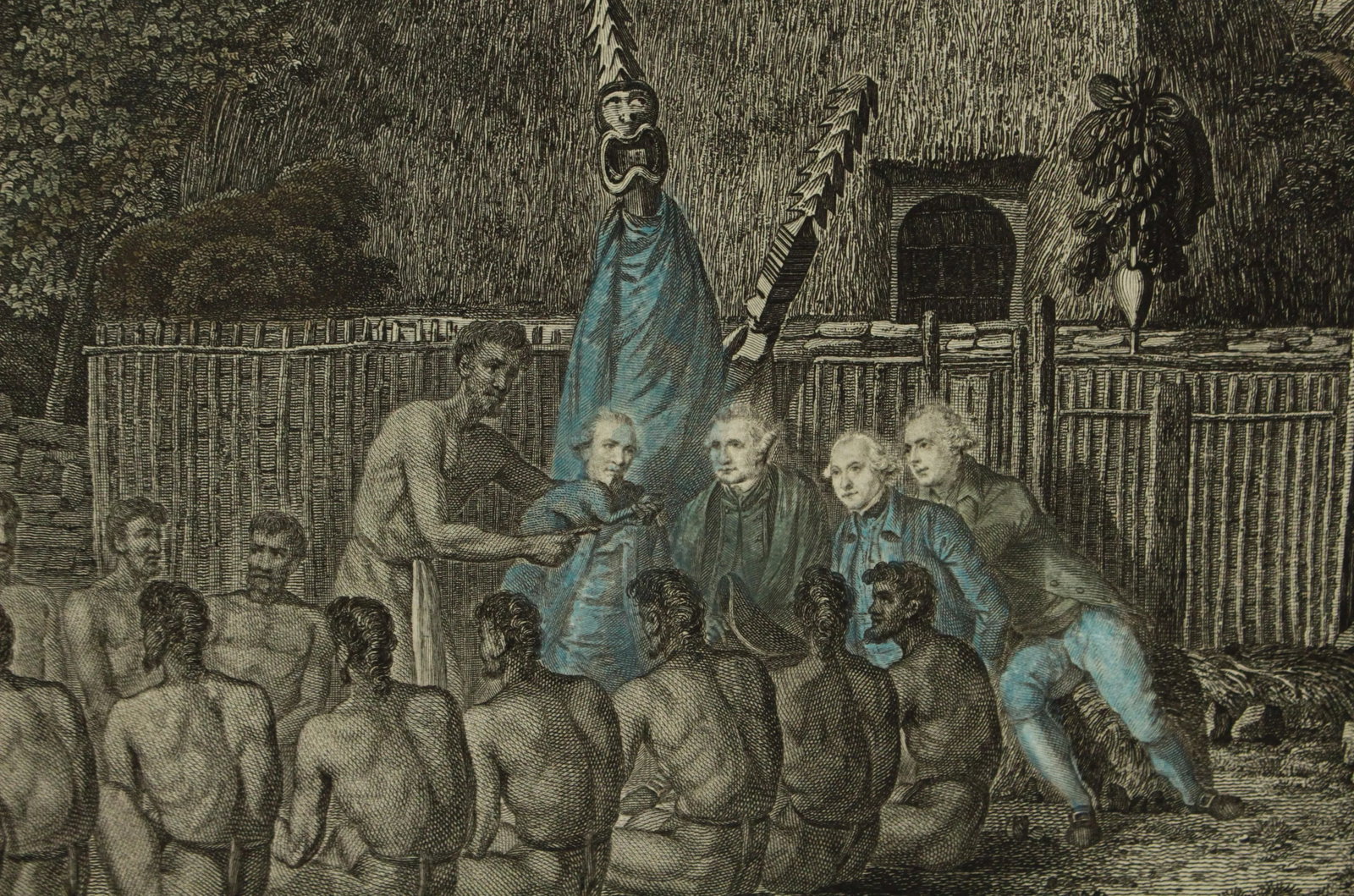 1784 James Cook & J. Webber Engraving - an Offering in the Sandwich Islands - 5