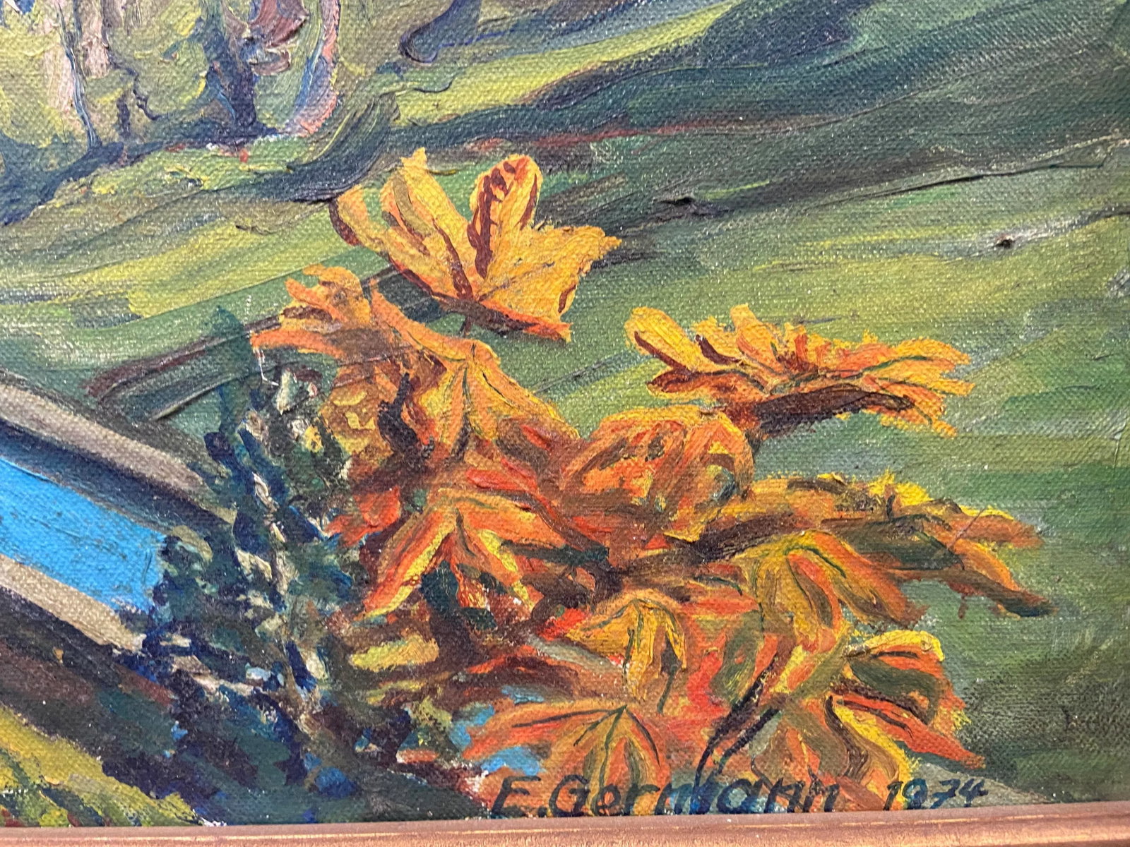 Vintage 1970's Original Oil Landscape Mountain Painting - 4
