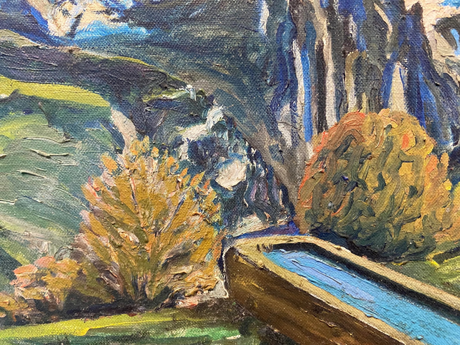 Vintage 1970's Original Oil Landscape Mountain Painting - 6