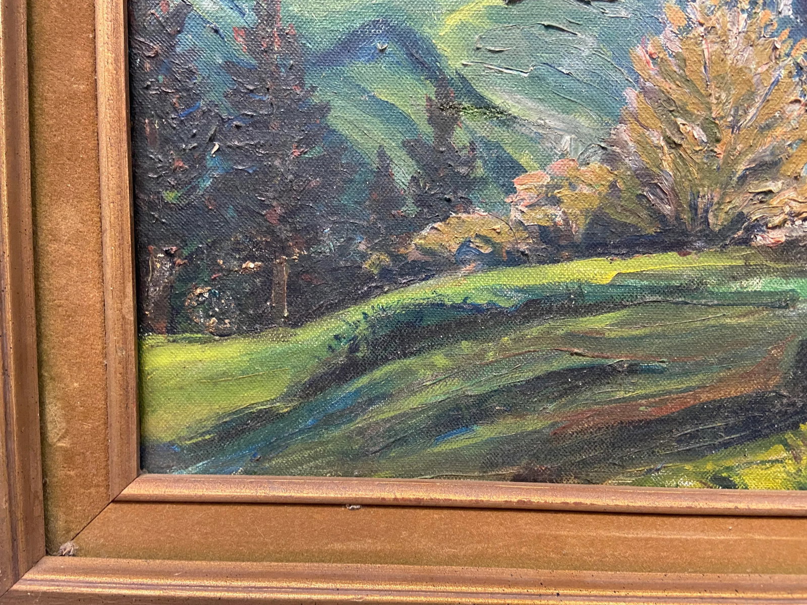Vintage 1970's Original Oil Landscape Mountain Painting - 7