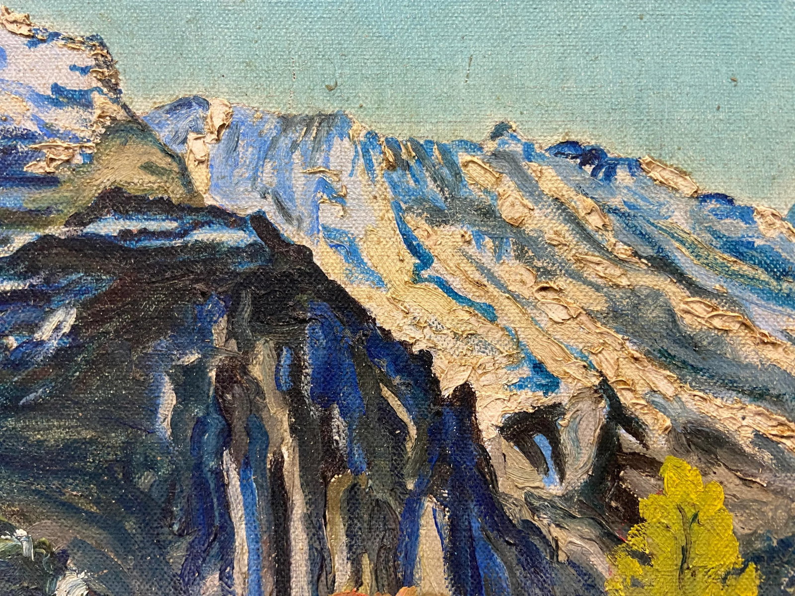 Vintage 1970's Original Oil Landscape Mountain Painting - 8