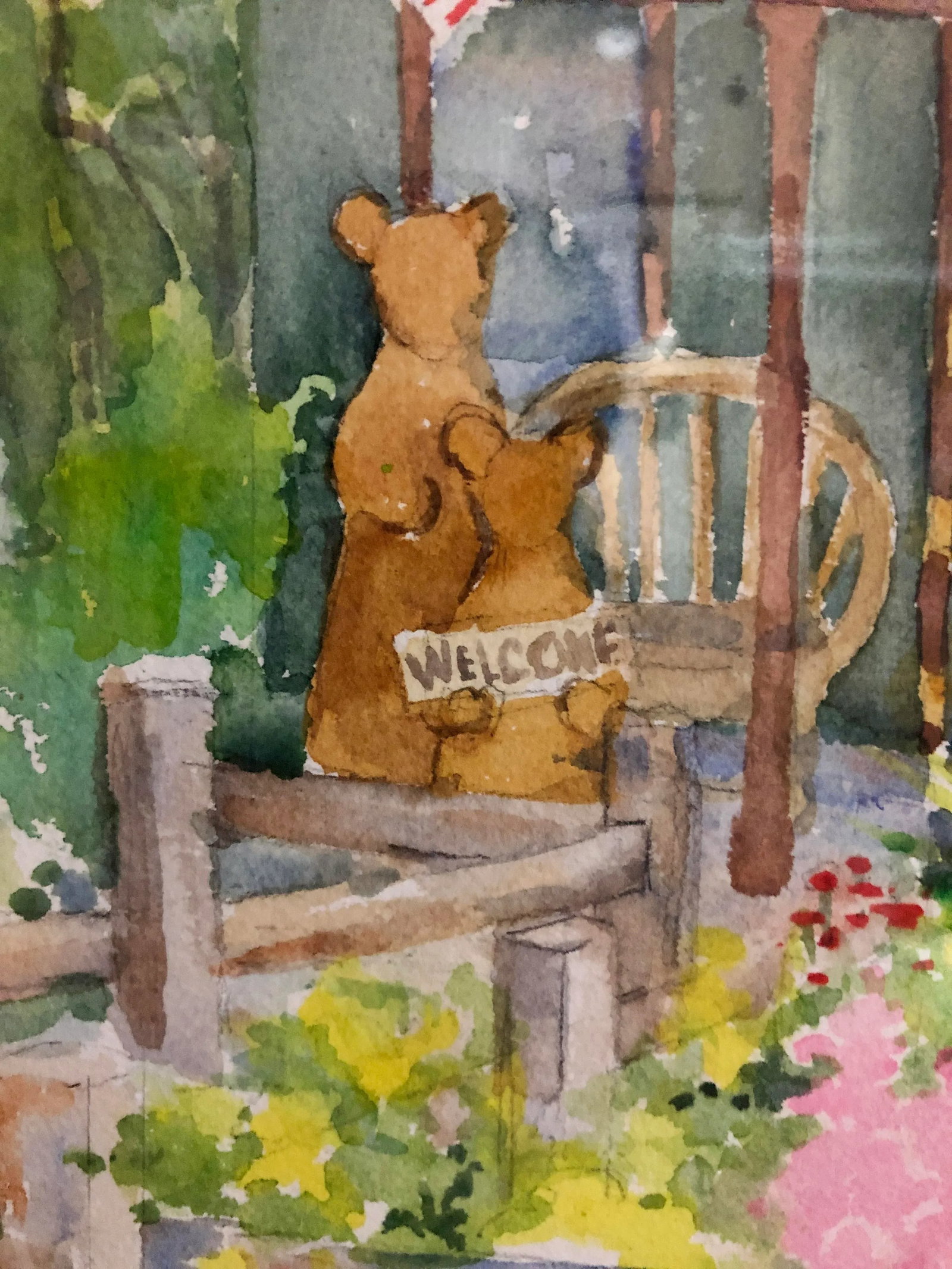 Late 20th Century Watercolor Painting by Diane Hilton of the Bay Street Company Colorado, Framed - 2