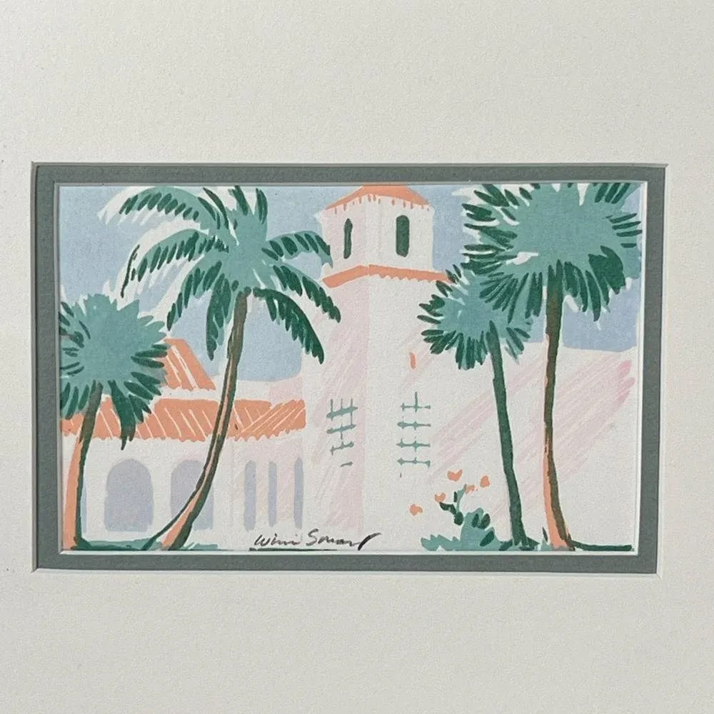 Vintage Modern Tropical Landscape Architectural Set of 4 Prints by Wini Smart - 2