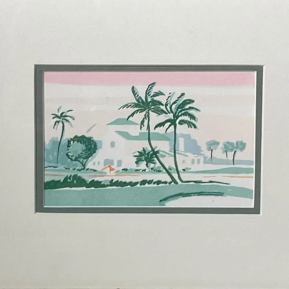 Vintage Modern Tropical Landscape Architectural Set of 4 Prints by Wini Smart - 4