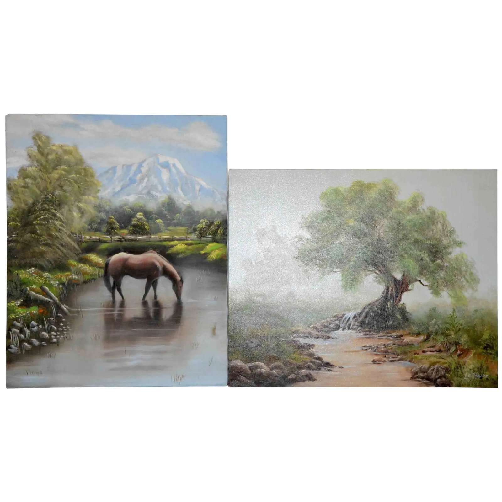 Pair of Nora Alleda Hirano Landscape Paintings - 8