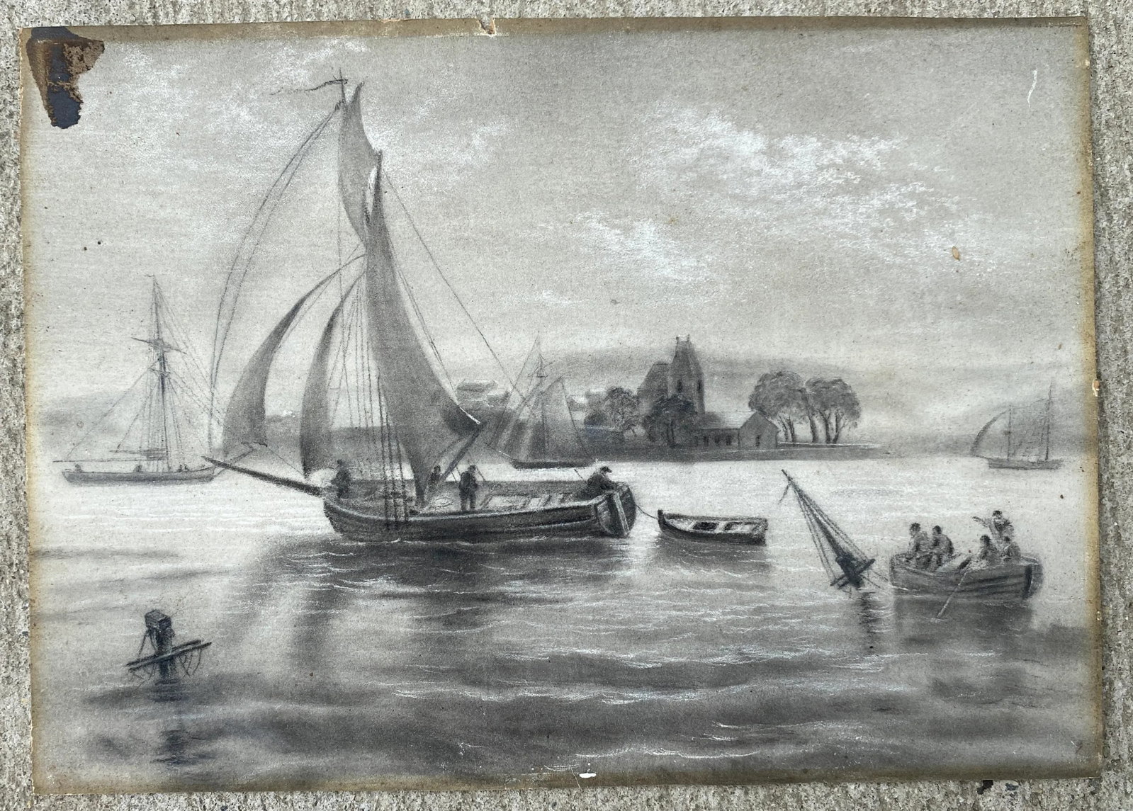 Antique French Nautical Drawing After Theodore Gudin - 4