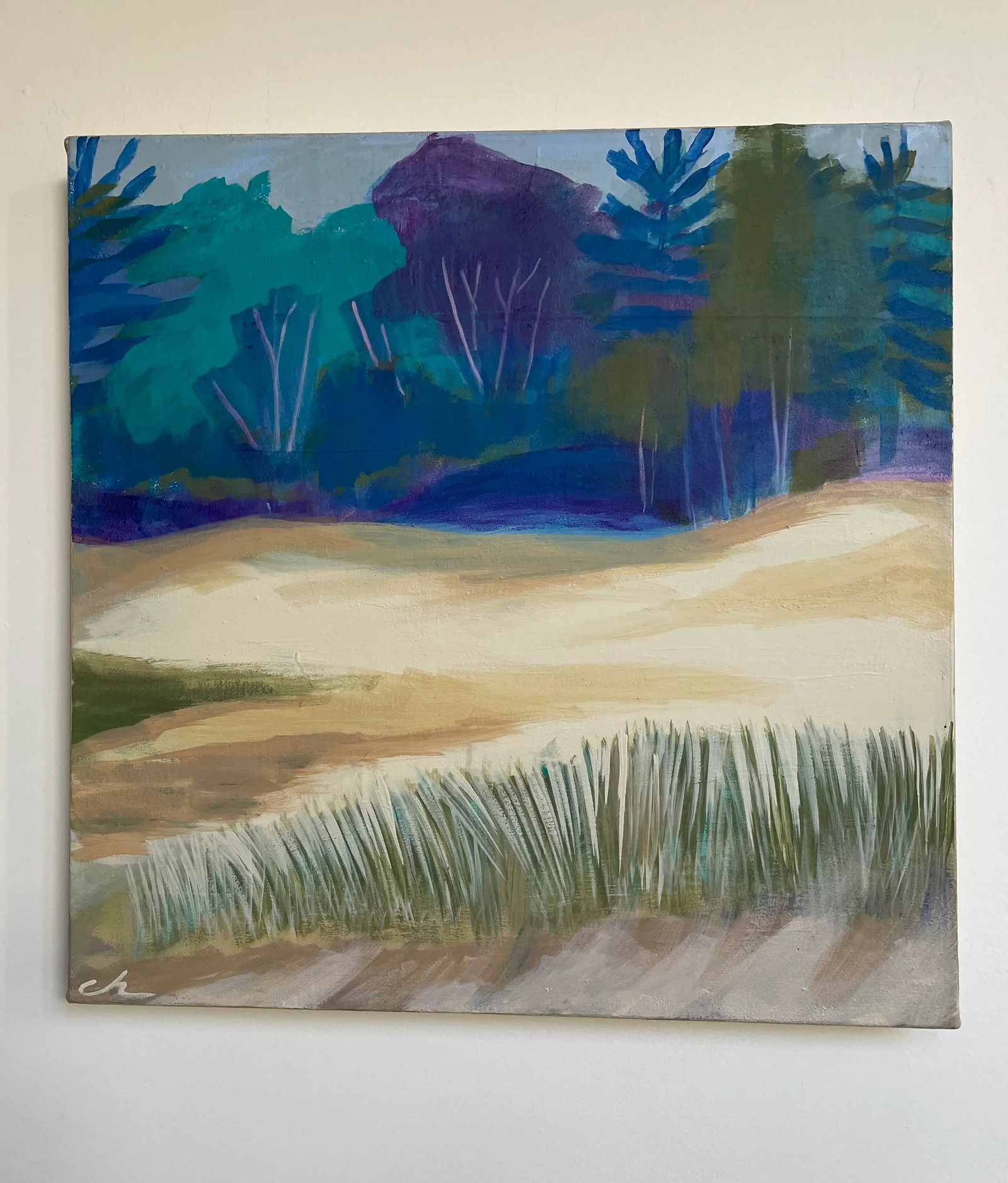 "Coastal Dunes 1" Original Abstract Landscape Painting by Cathe Hendrick - 2