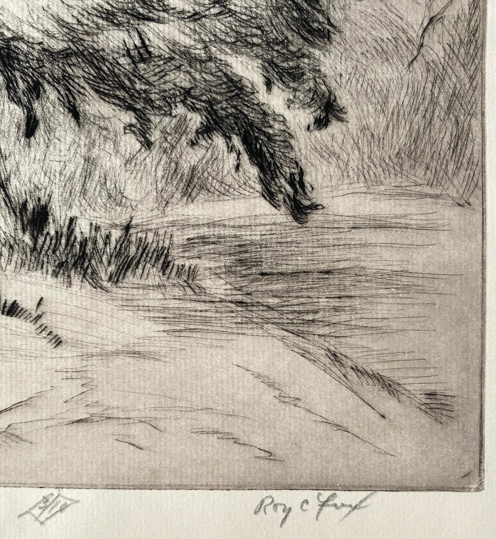 1957 Roy Fox Oak Landscape Drypoint - 3
