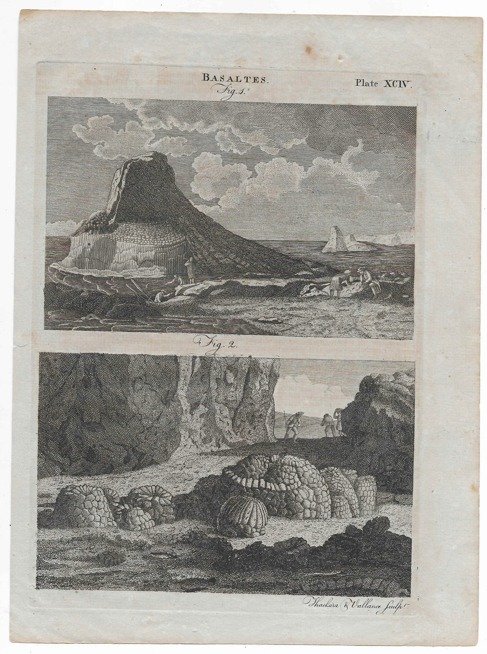 Antique Coastal Basalt Engraving - 2
