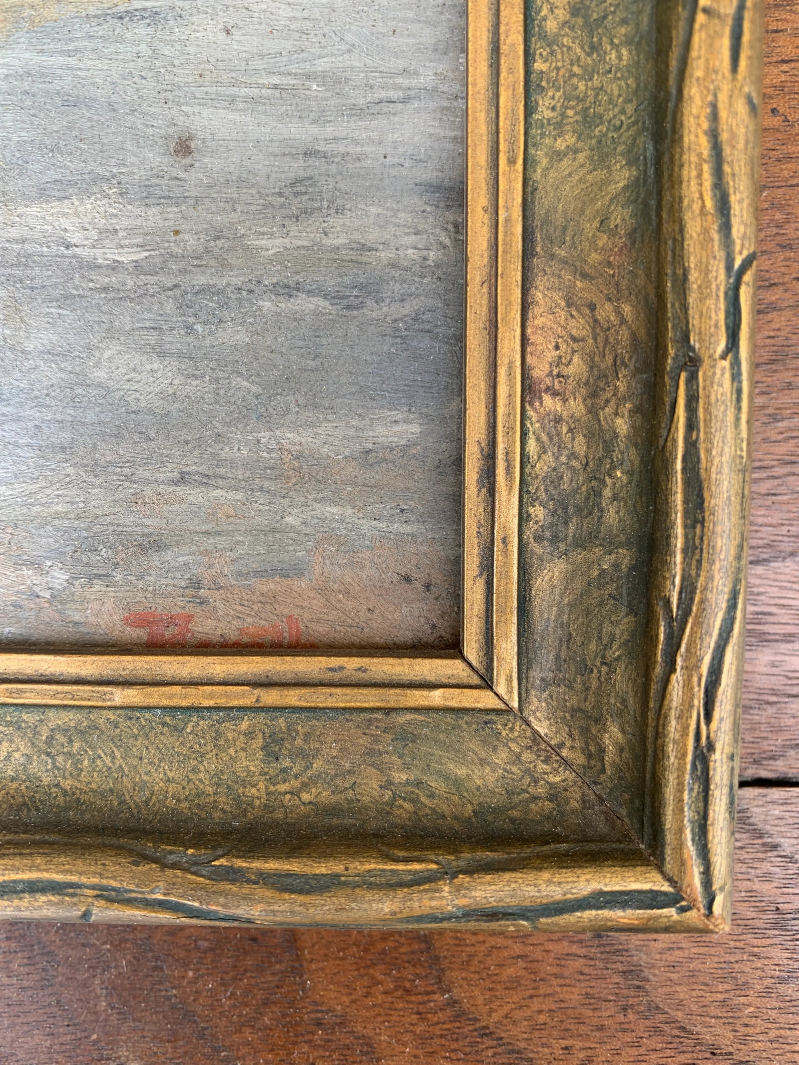 Early 20th Century Framed Coastal Landscape Oil Painting - 6