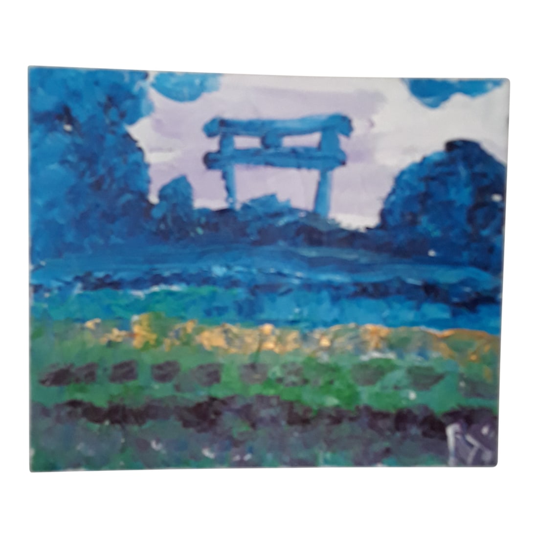 Robert Sundholm "The Garden" Original Painting: Acrylic on canvas landscape by contemporary New Jersey artist Robert Sundholm who was named one of the Top 10 Standouts from the New York City's world-renown Outsider Art Fair in January 2017 by the