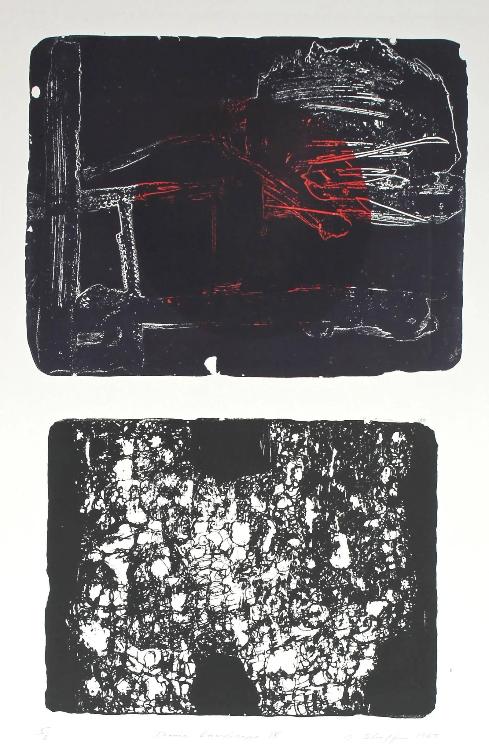 Gary Lee Shaffer " Landscape Ix" Abstract Expressionist Lithograph, 1967 - 4
