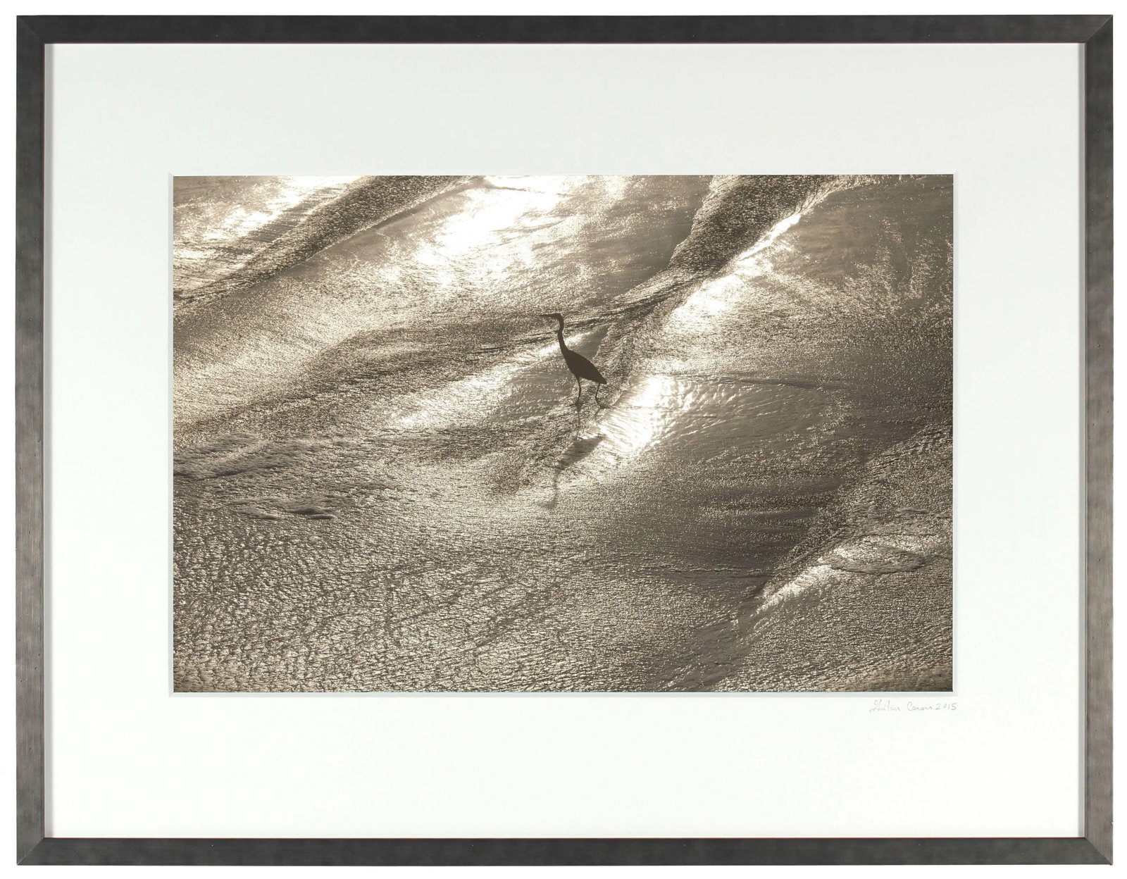 Gaetan Caron "Wading" Framed Color Photograph, Mendocino Coast, Ca, 2015 2015 - 2