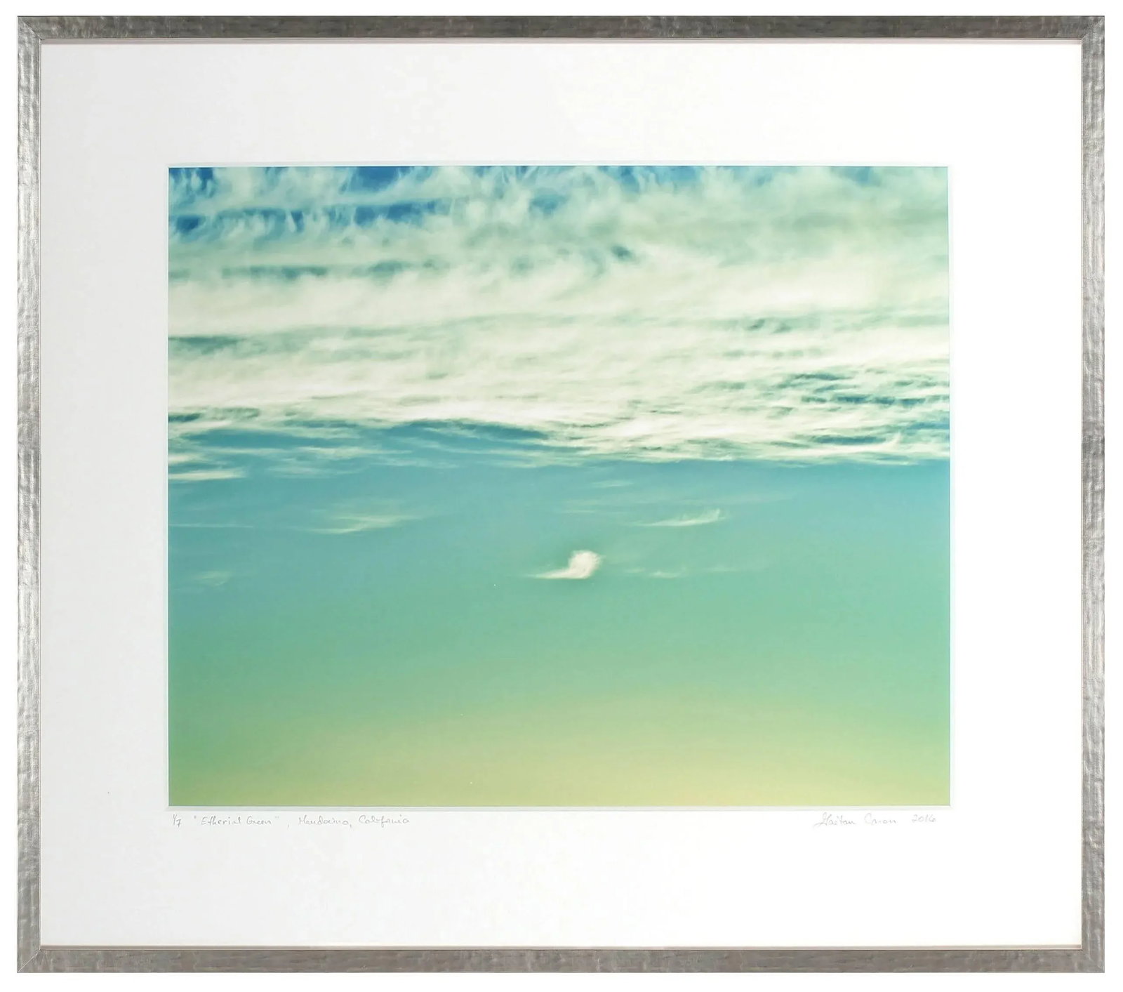 Gaetan Caron "Ethereal Green" Mendocino, Ca Clouds, Color Photograph, 2016 2016 - 2