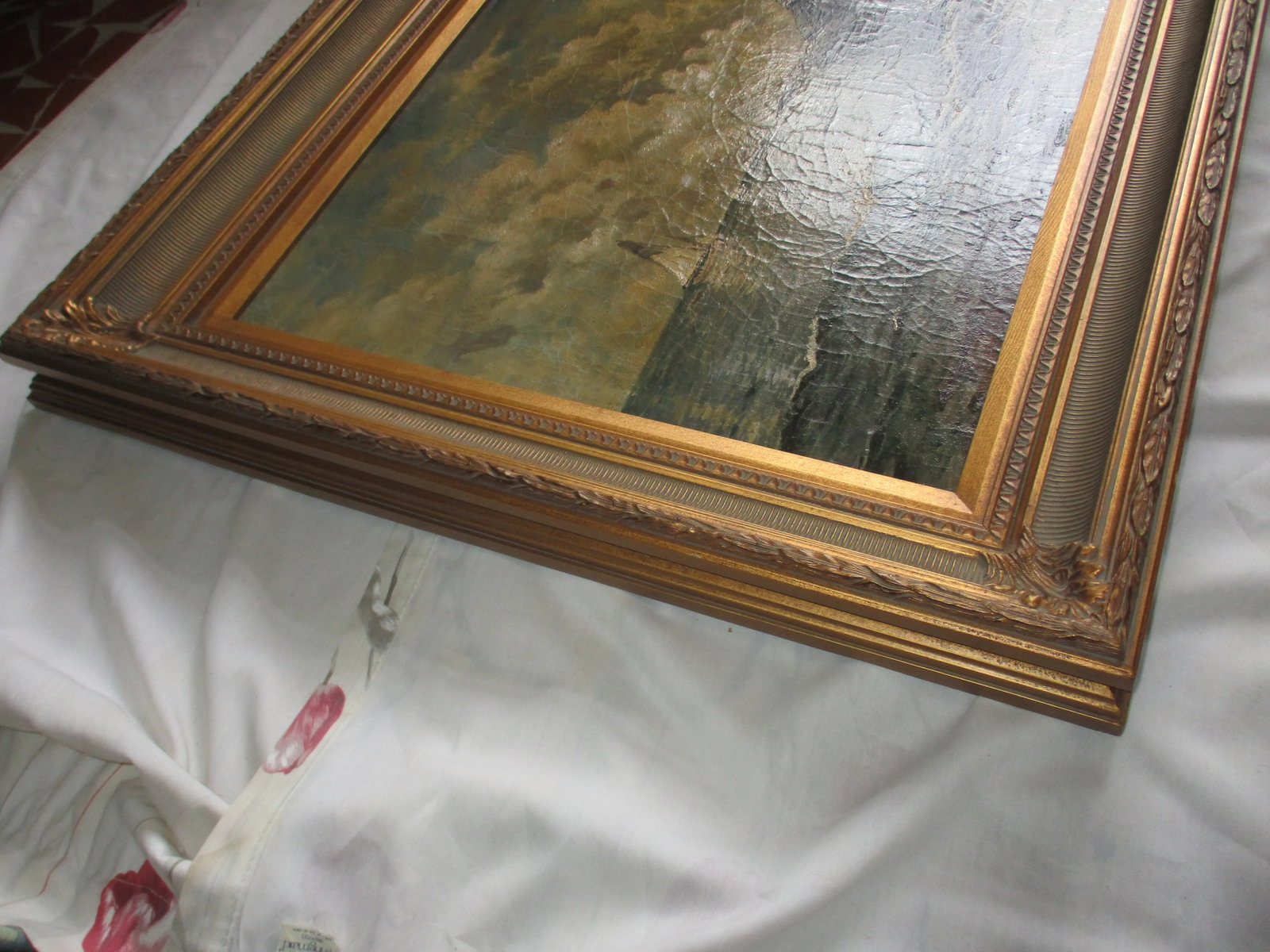 1980s Vintage Oil on Board in Gilt Wood Frame - 5