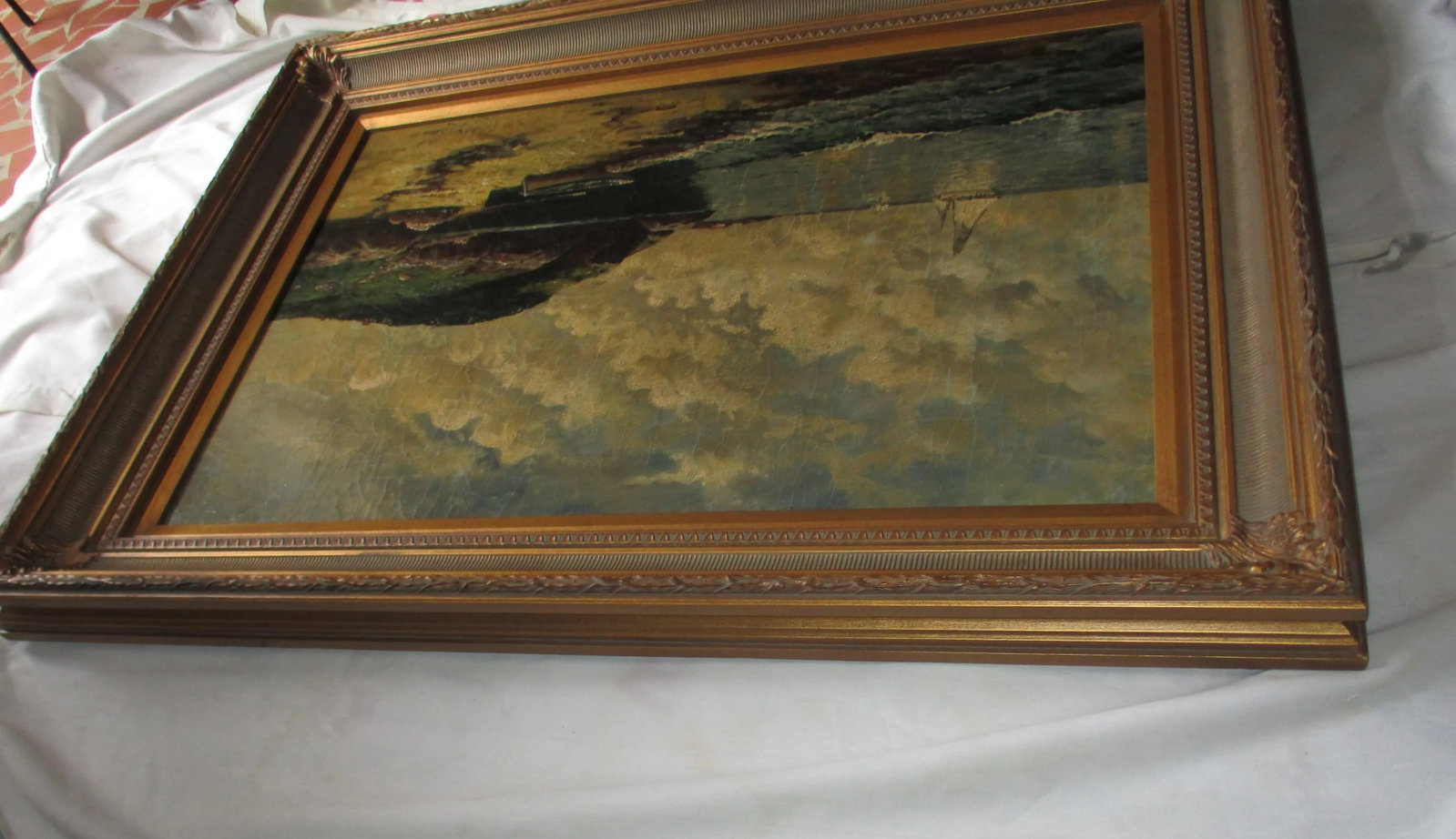 1980s Vintage Oil on Board in Gilt Wood Frame - 7