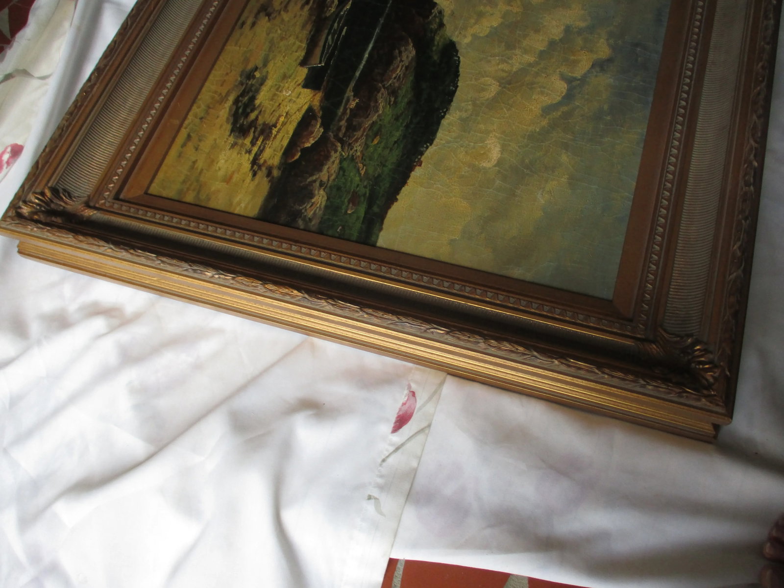 1980s Vintage Oil on Board in Gilt Wood Frame - 8