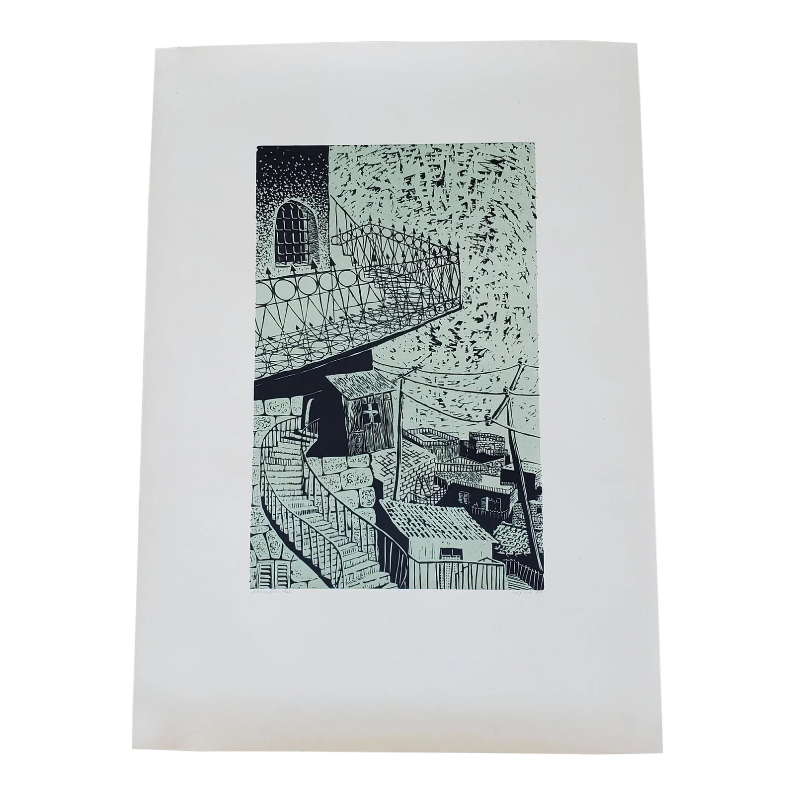 1970s Arieh Kimhi Print Linocut Block Print Artists Proof (1 of 12)