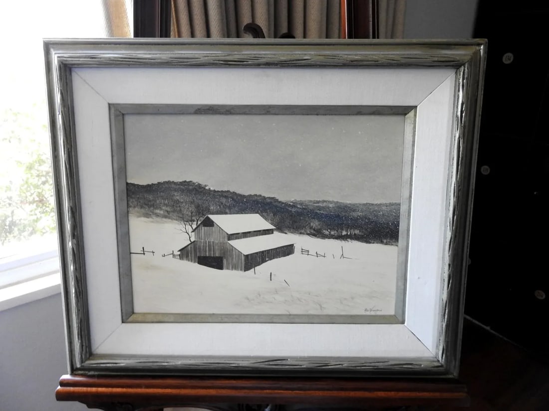 Late 20th Century Winter Countryside Landscape Painting by Rod Newhall, Framed - 2