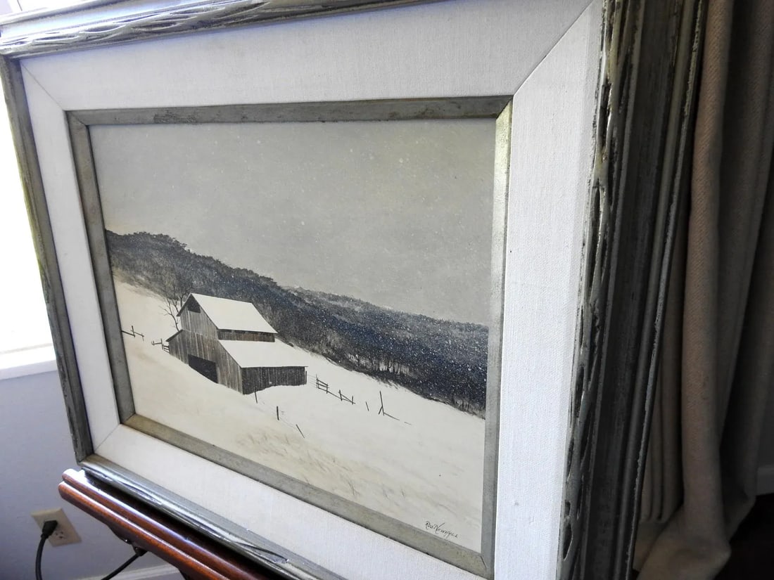 Late 20th Century Winter Countryside Landscape Painting by Rod Newhall, Framed - 7