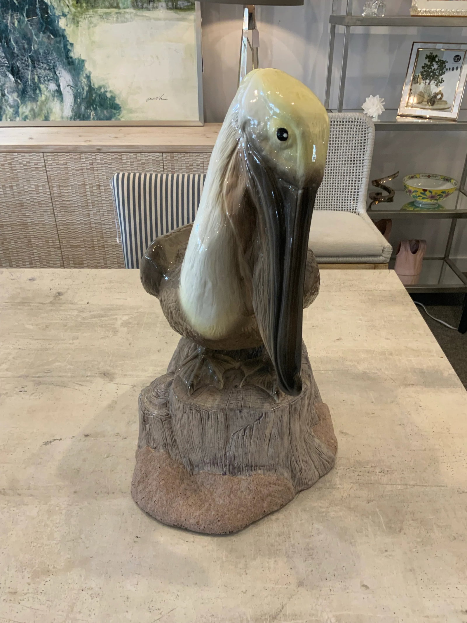 1970s Vintage Ceramic Pelican Statue by Townsend - 2